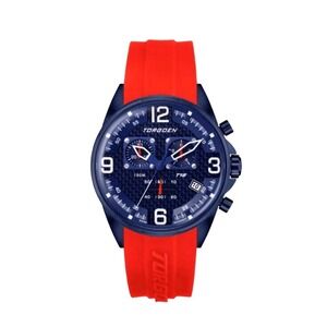 Torgoen T18 Pilot Watch 45mm Blue Red NEW W Box Mens Swiss Chronograph TN-1268U